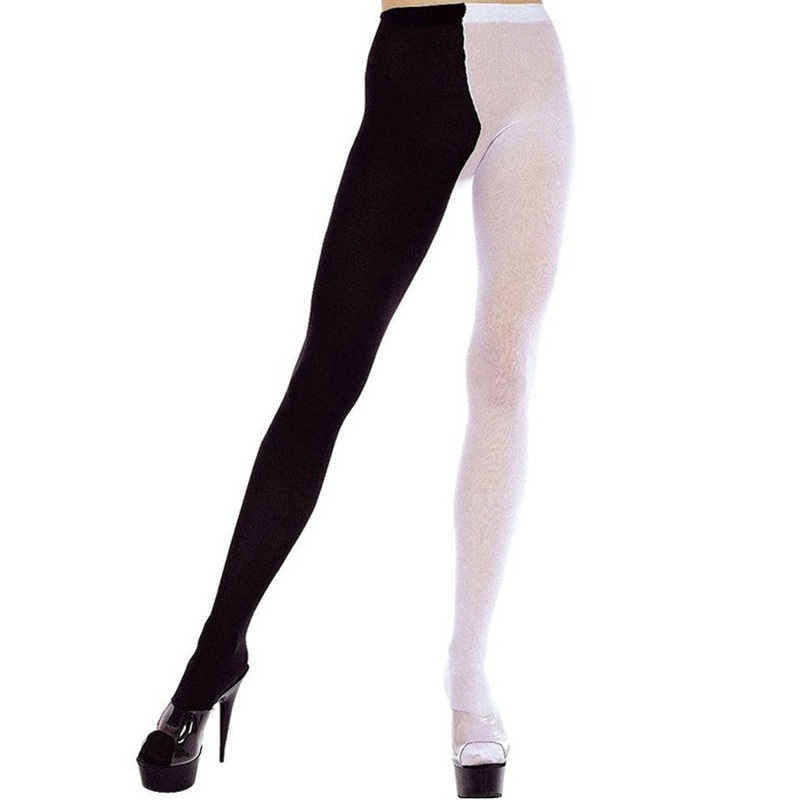 Black and White Two Tone Opaque Tights