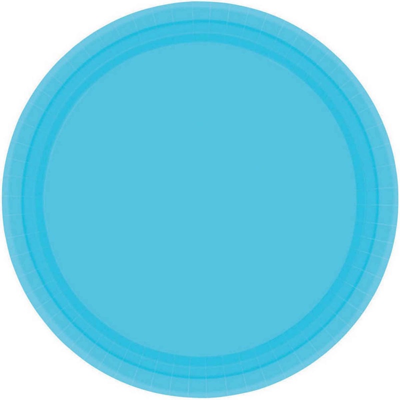 Paper Plates 23cm Round 20CT FSC – Caribbean Blue – No Plastic Coating