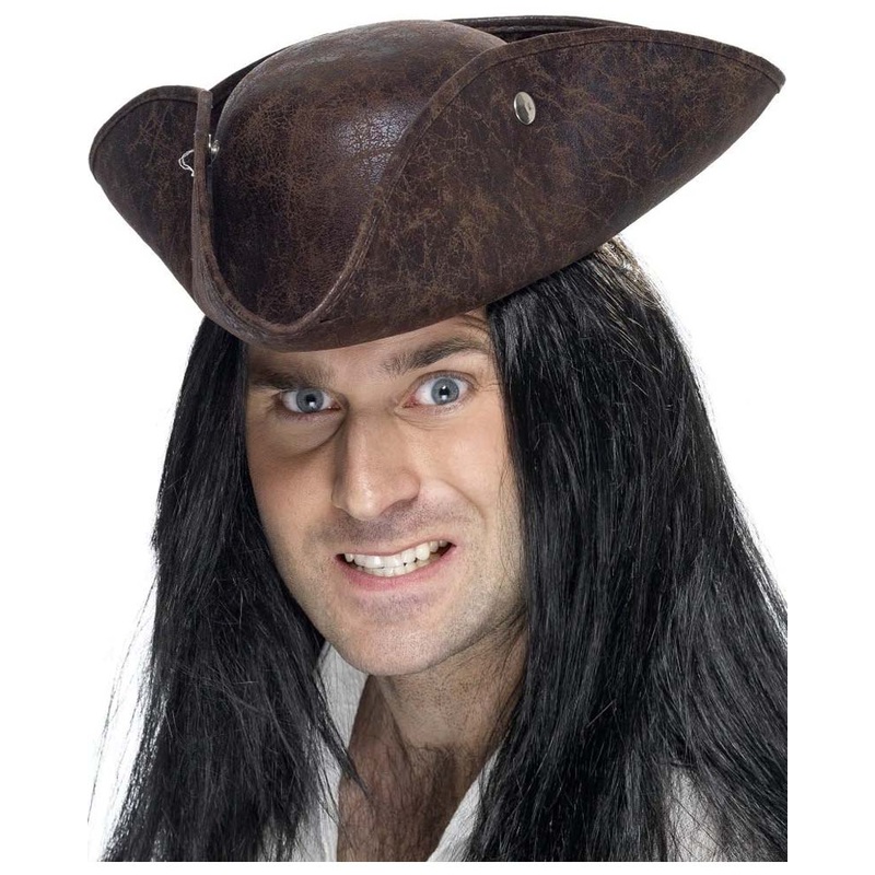 Pirate Leather Look Tricorn Hat