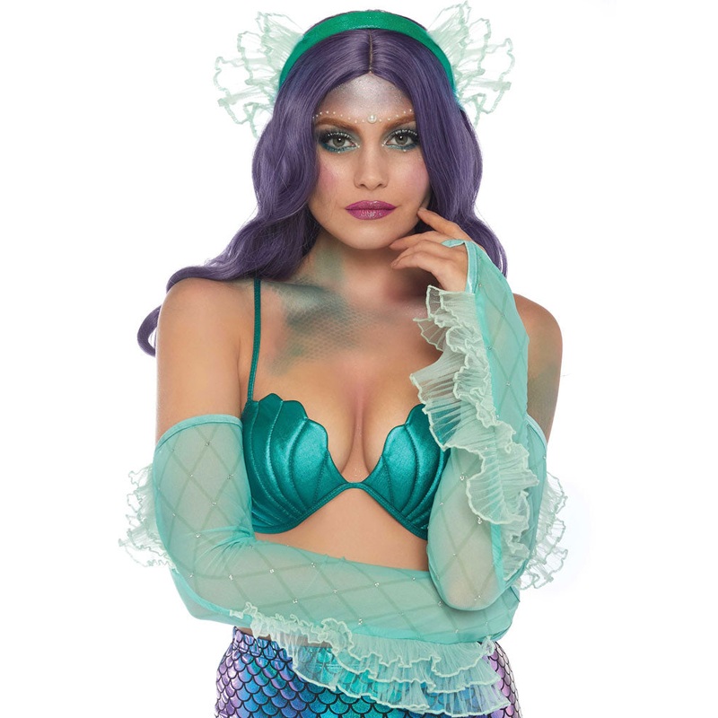 Sea Foam Mermaid Headband and Gloves Set
