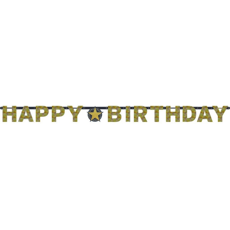 Sparkling Celebration Happy Birthday Prismatic Letter Banner