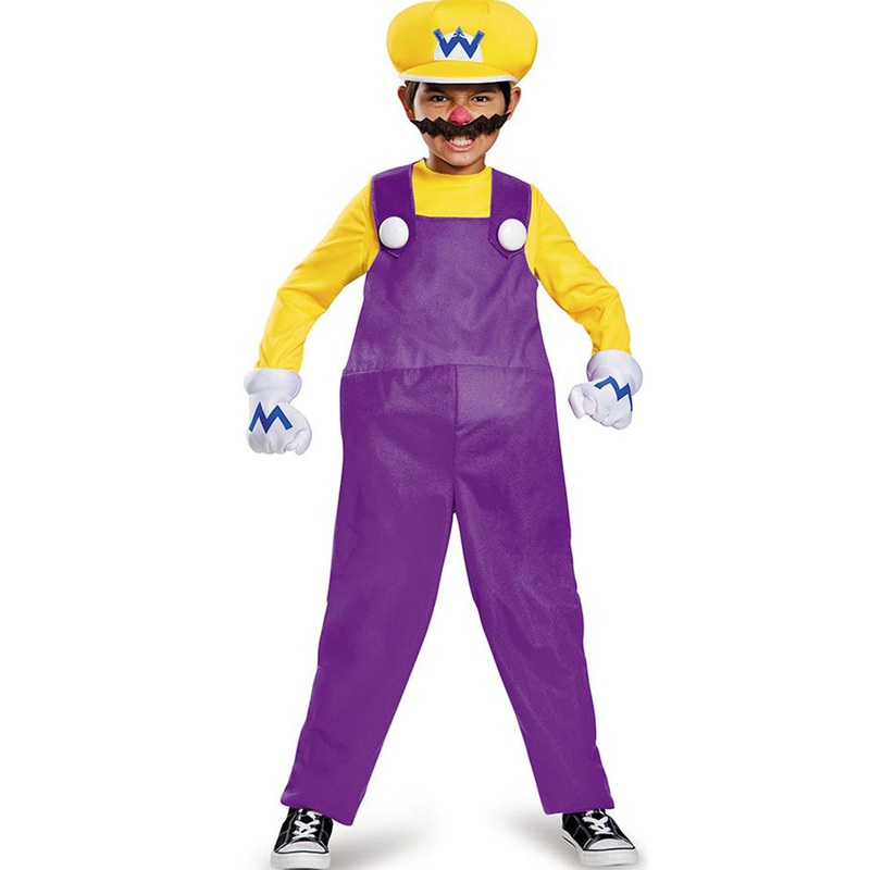 Super Mario Bros Wario Deluxe Boys Costume
