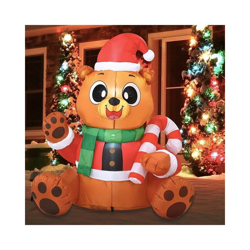 Tall Teddy Bear Christmas Lawn Inflatable 1.5m