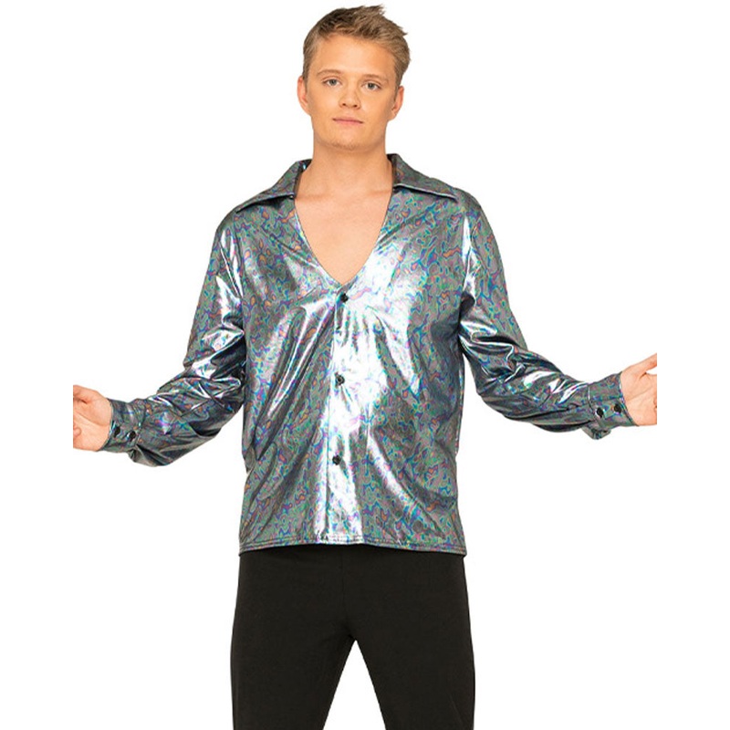 70s Mr Disco Holographic Plus Size Mens Shirt