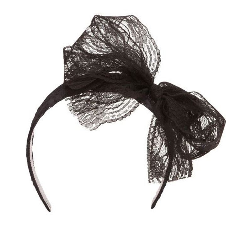 Awesome 80s Lace Headband with Bow
