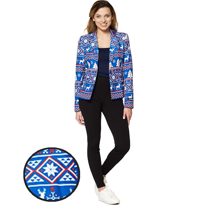 Christmas Blue Nordic Womens Suitmeister Jacket