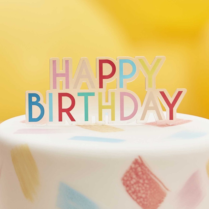 Mix It Up Cake Topper – Happy Birthday Brights