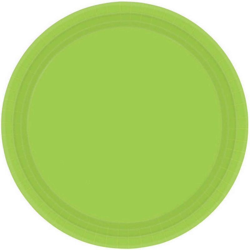 Paper Plates 23cm Round 20CT FSC – Kiwi – No Plastic Coating