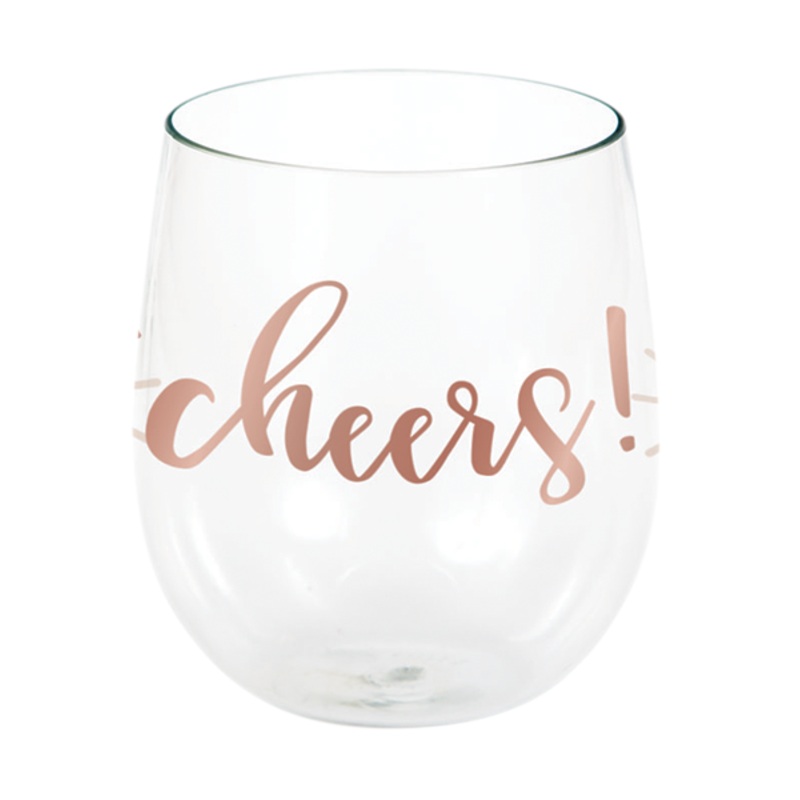 Rose All Day Stemless Wine Glass cheers Rose Gold 414ml