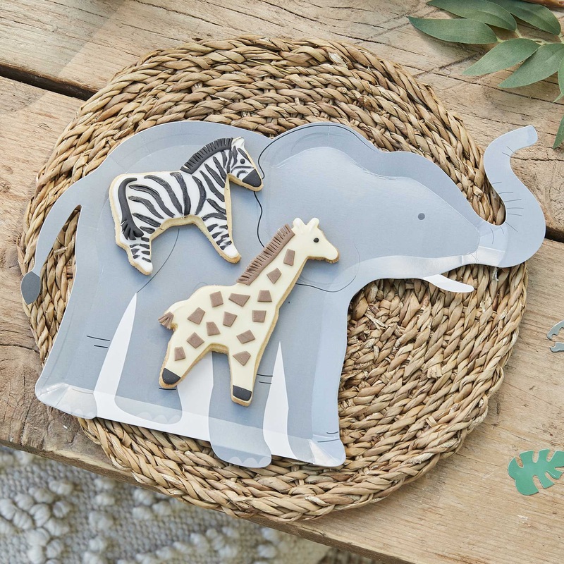 Wild Jungle Paper Plates Elephant Pack of 8
