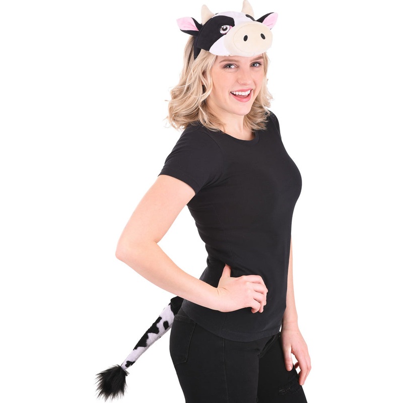 Cow Plush Headband and Tail Deluxe Set