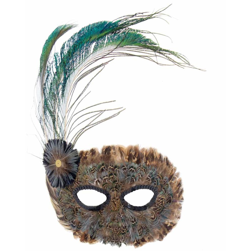 Pheasant and Peacock Masquerade Mask