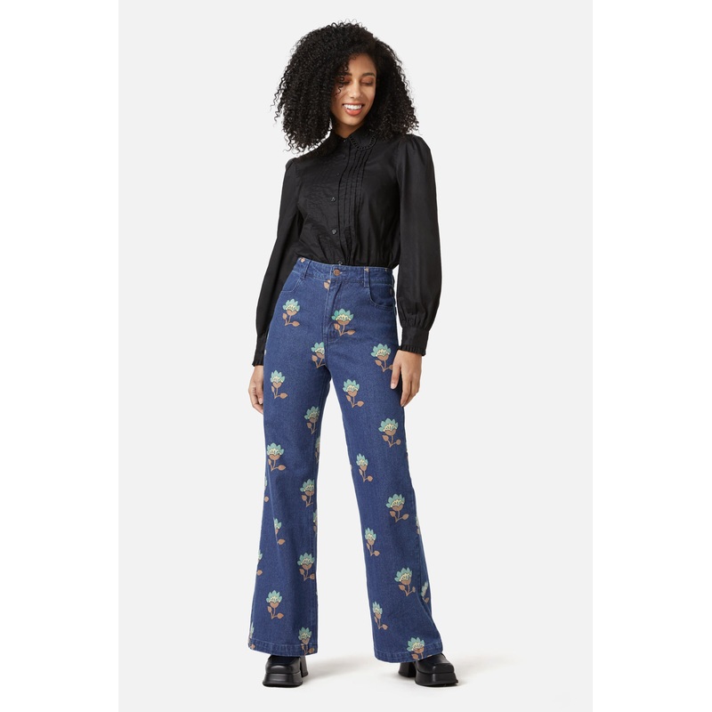 Retro Flora Flare Jean