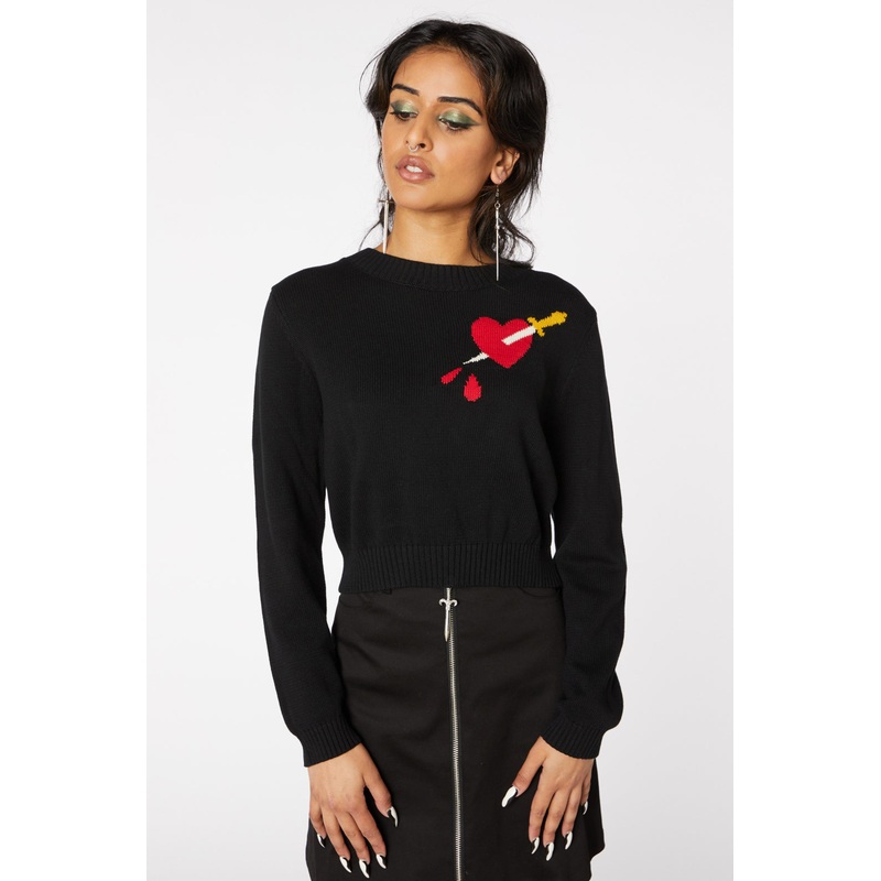 Bleeding Heart Crop Knit