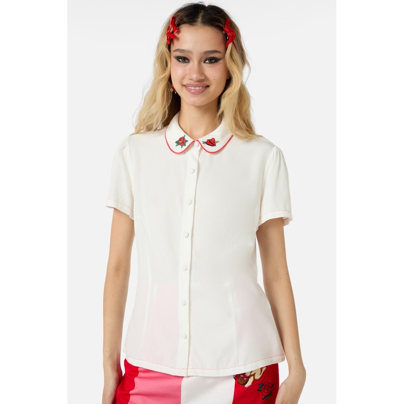 Collar Embroidery Blouse