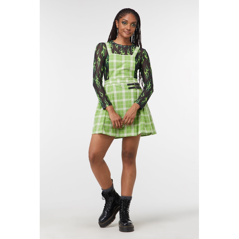 Dazed Tartan Pleat Pinny