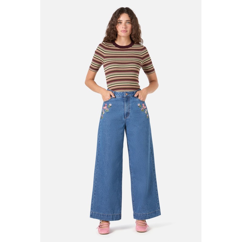 Butterfly Embroidered Jean