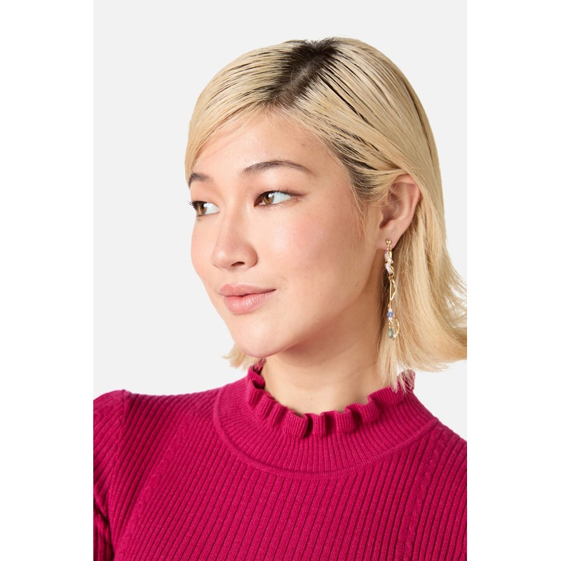 Flower & Chain Earrings