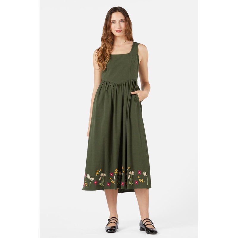 Native Embroidered Midi Dress