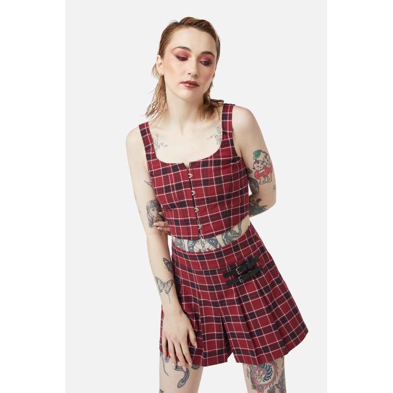 Revenge Tartan Corset Top