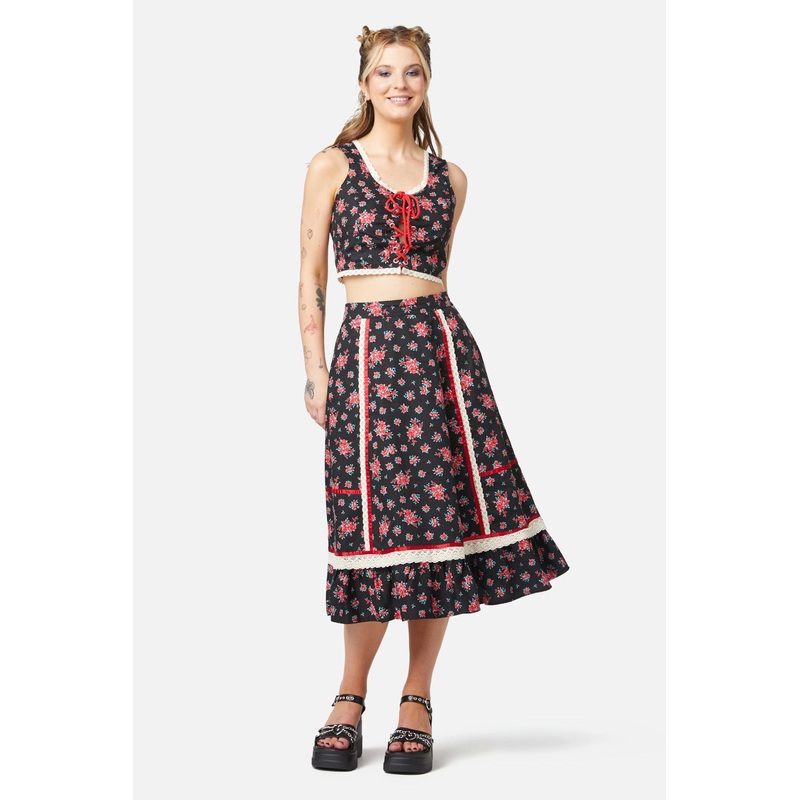 70s Prairie Rose Bustier Top