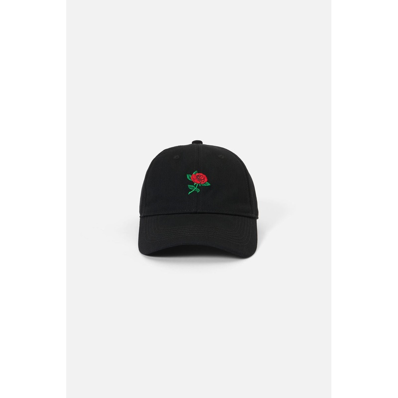 Black Rose Embroidered Cap