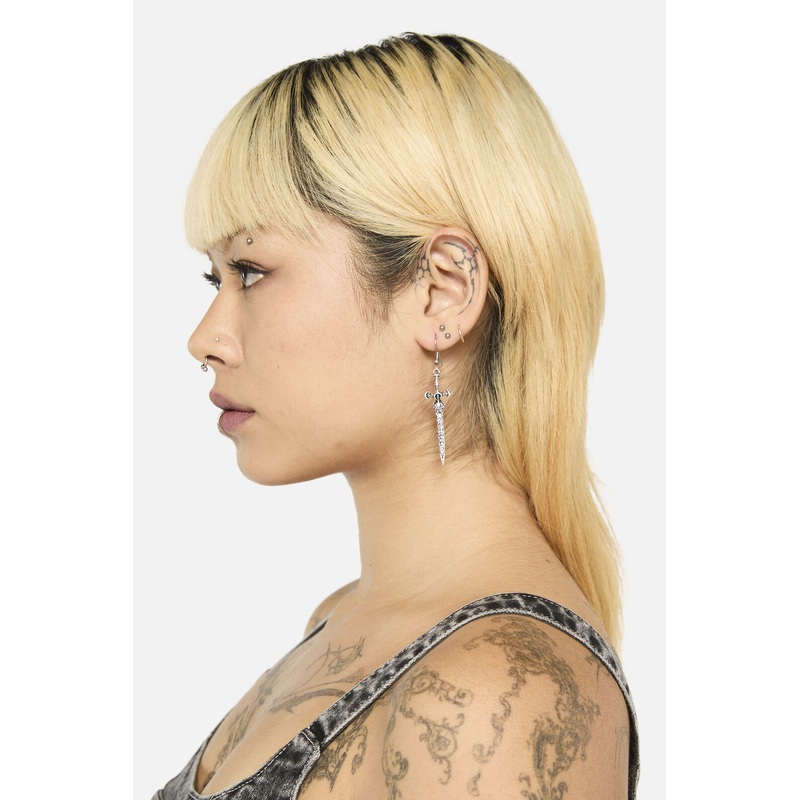 Engraved Sword Earrings