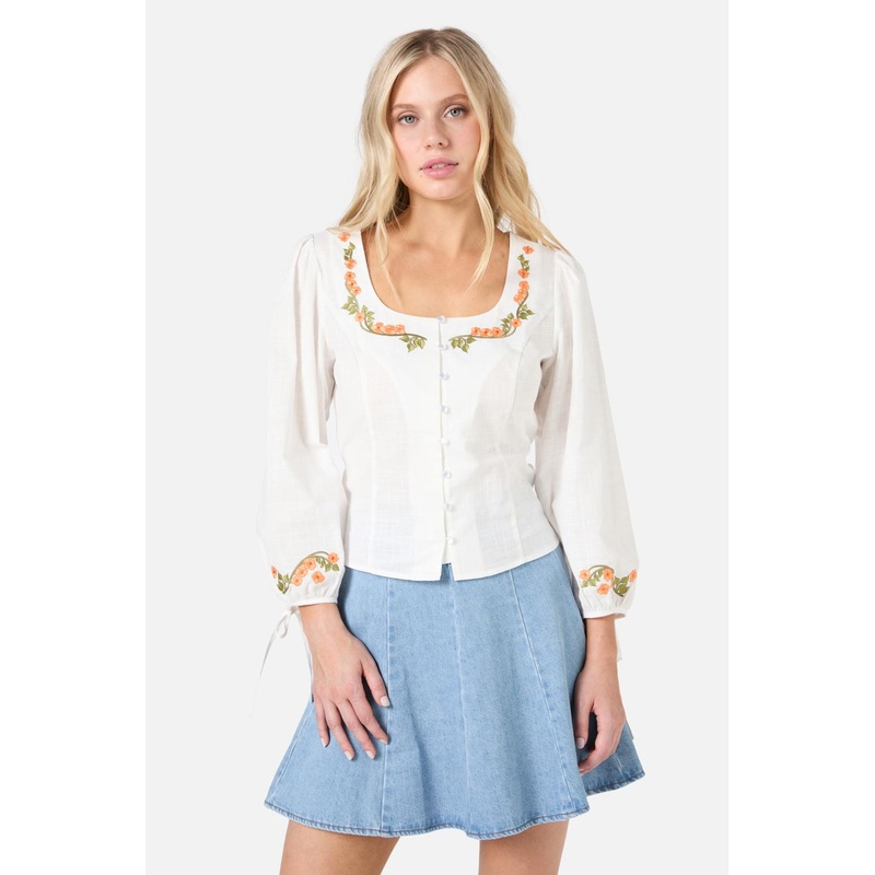 Flower Child Embroidered Top