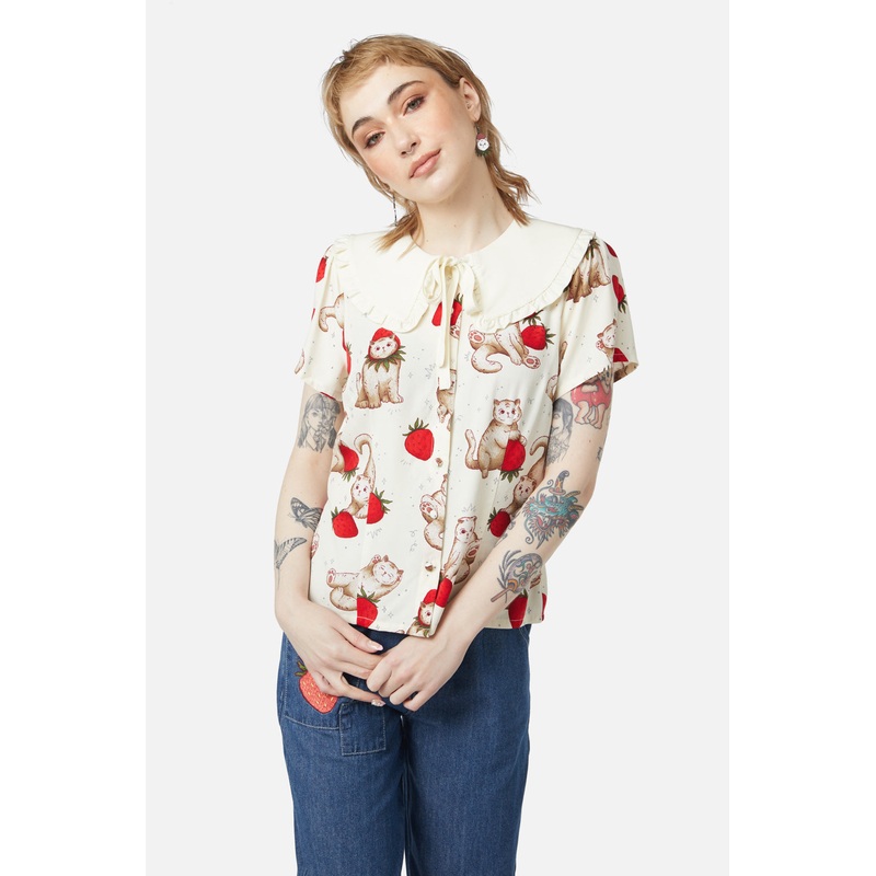 Kitty Kisses Collar Blouse