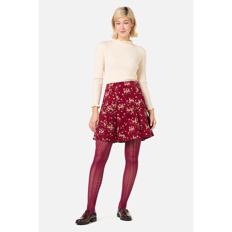 Meadow Deer Cord Mini Skirt