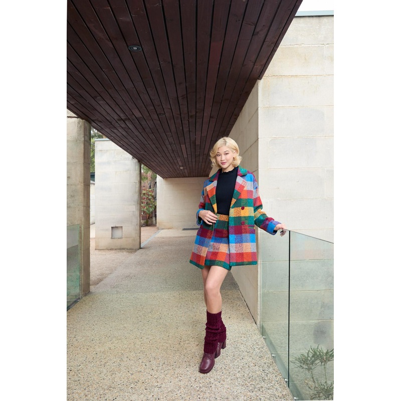 Milly Bright Check Skirt