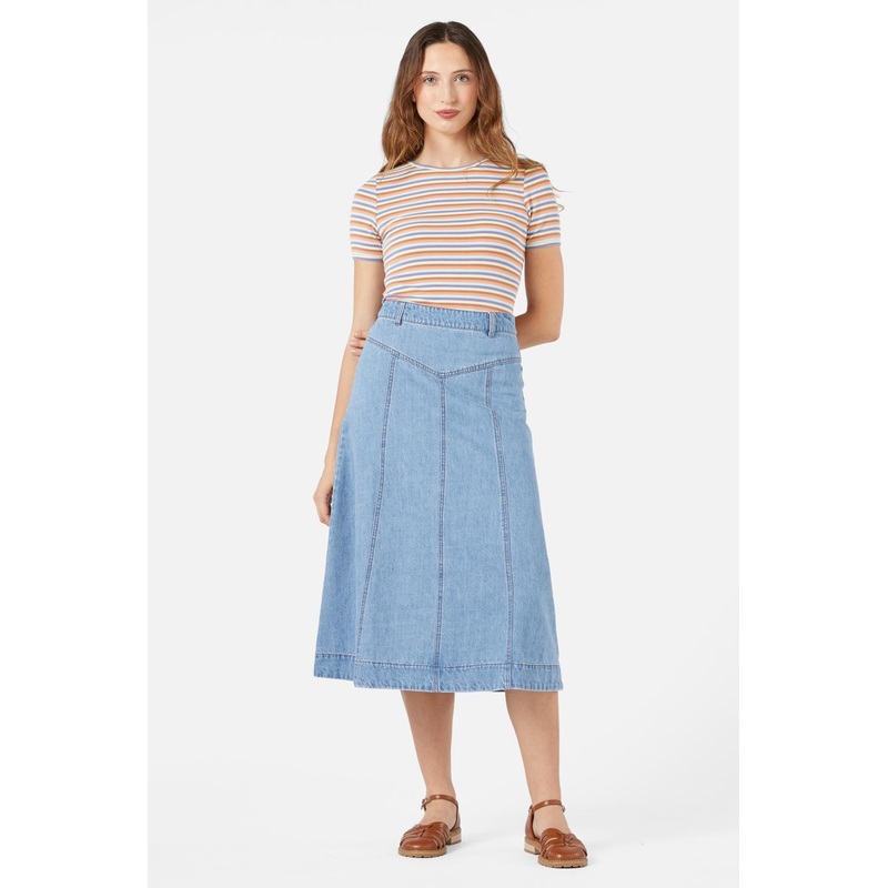 Olinda Denim Midi Skirt