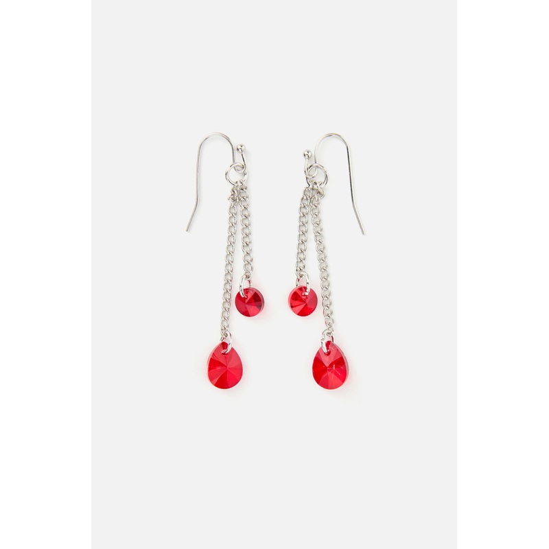 Ruby Floral Drop Earrings