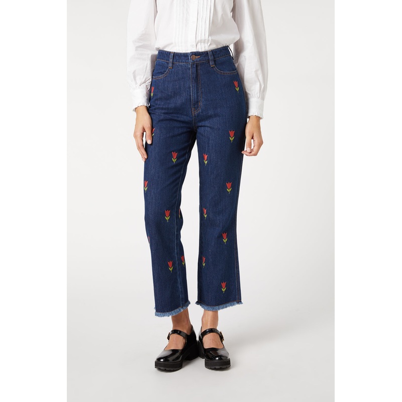 Tulip Embroidered Jean