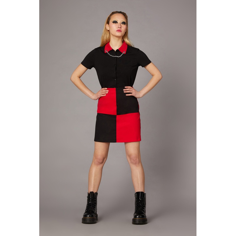 Goth Contrast Mini Skirt