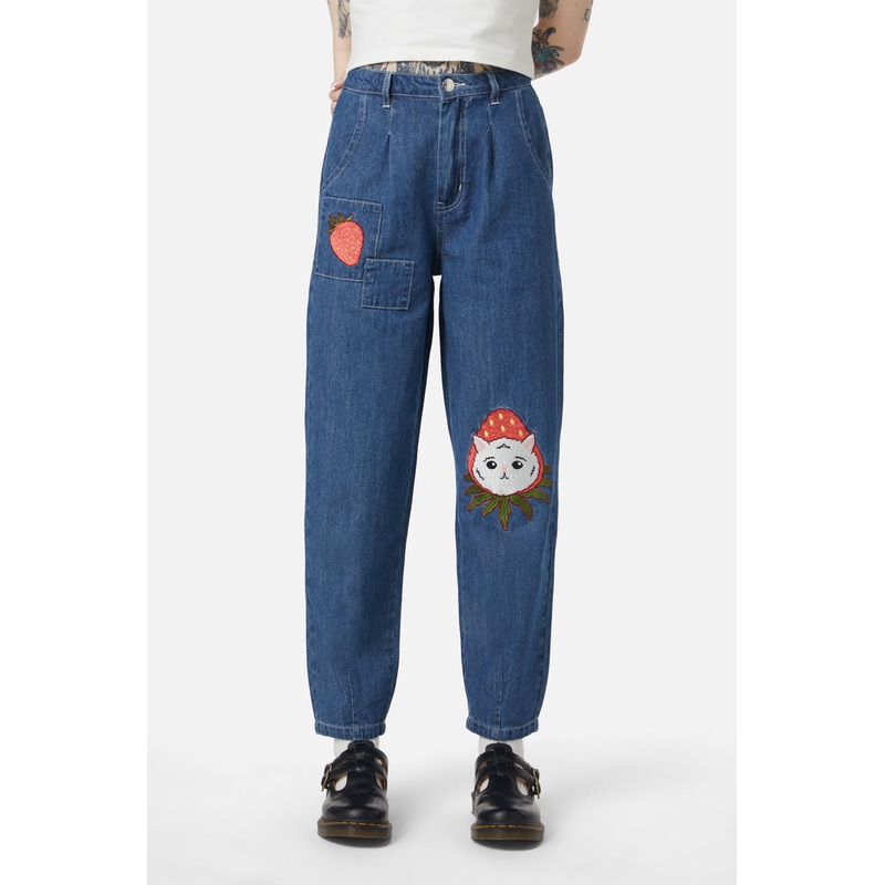Strawberry Patch Peg Leg Jeans
