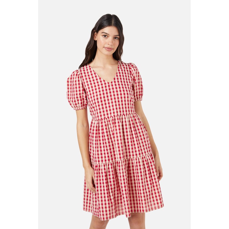 Greta Check Smock Dress