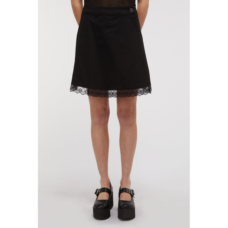 Lace Trim Goth Skirt