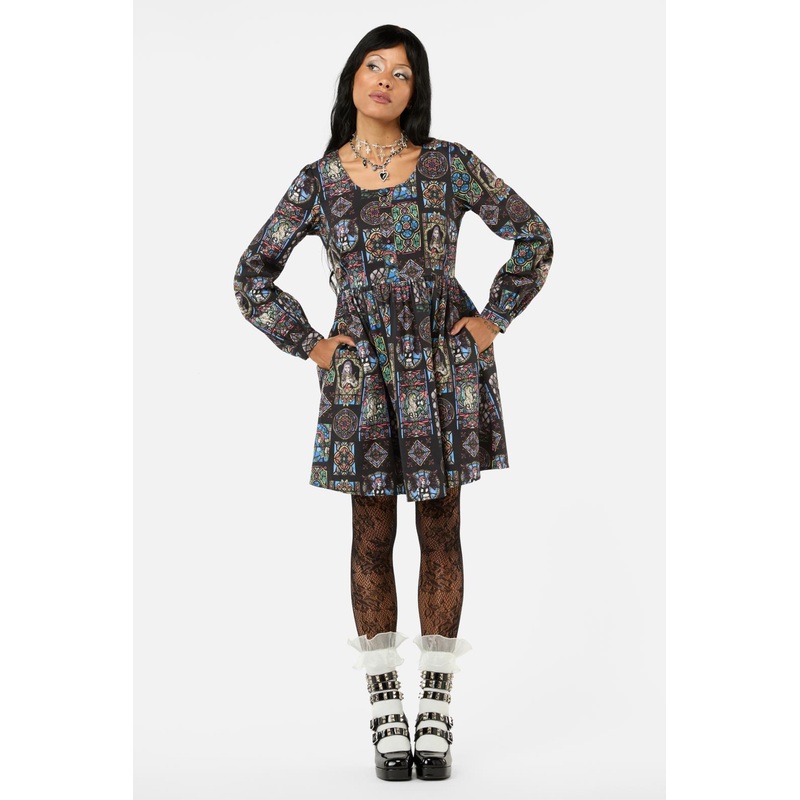 Vitrail Printed LS Dress