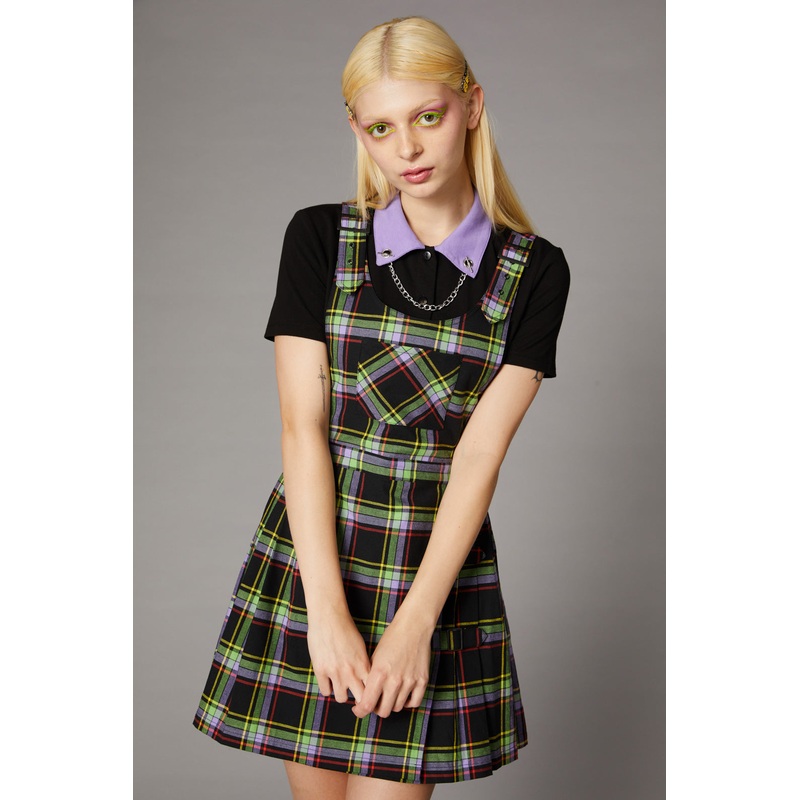 Vivid Tartan Goth Pinafore