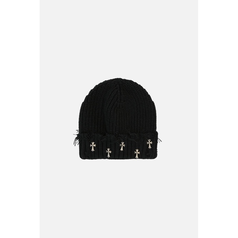 Black Cross Charm Beanie