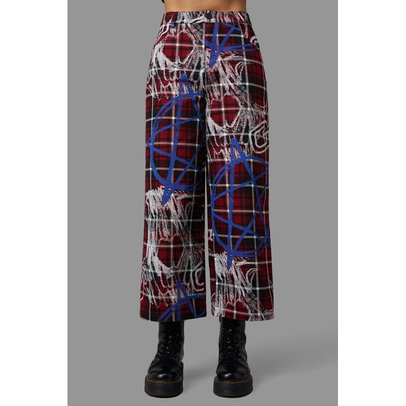 Tag Tartan Wide Leg Pants