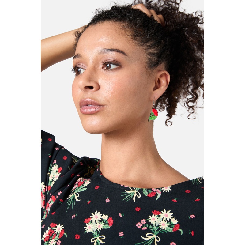 Bow Floral Earrings