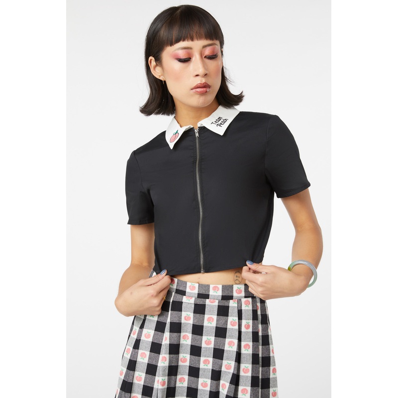 Embroidery Peach Blouse