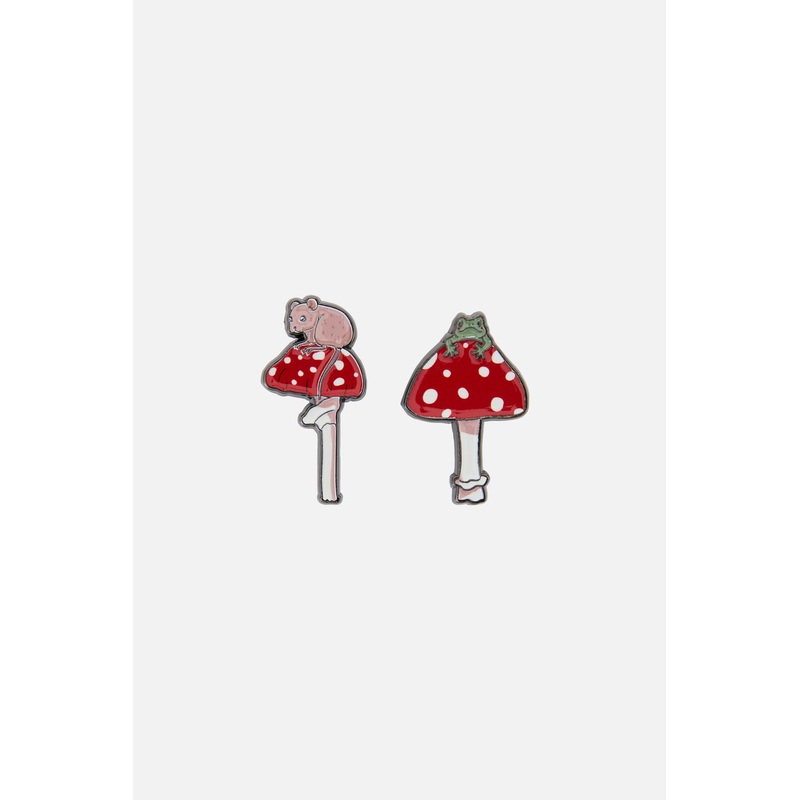Frog Mouse Shroom Pin Set