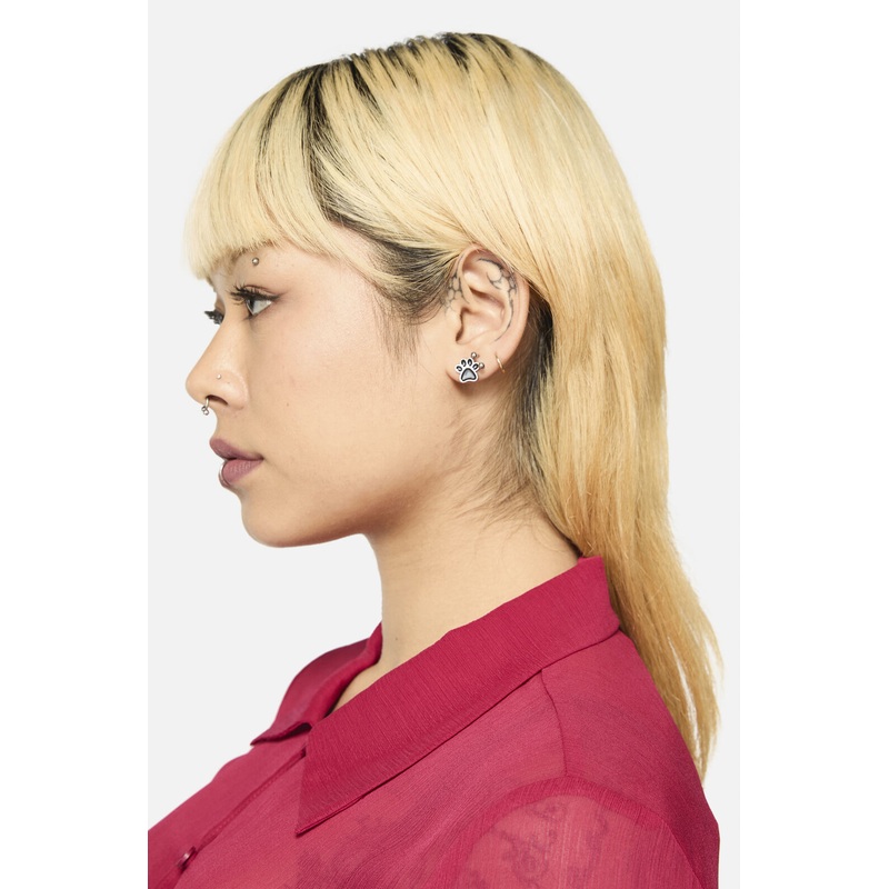 Moggy Paw Print Studs