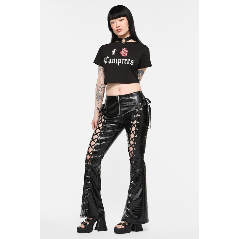 Scales Lace Up PU Pant