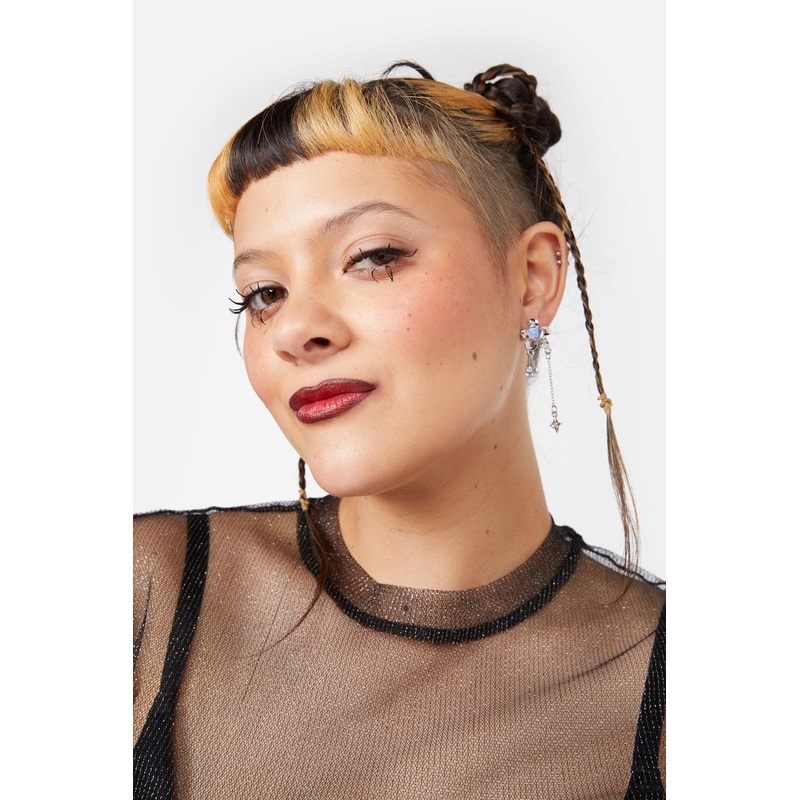 Space Flower Drop Earrings