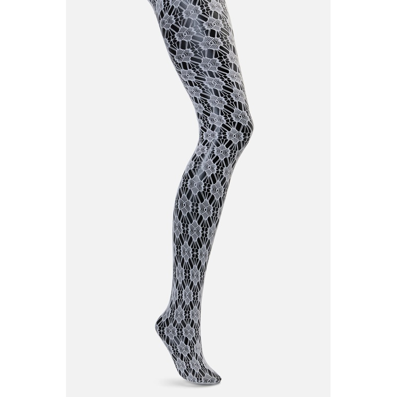 White Cut Out Daisy Tights