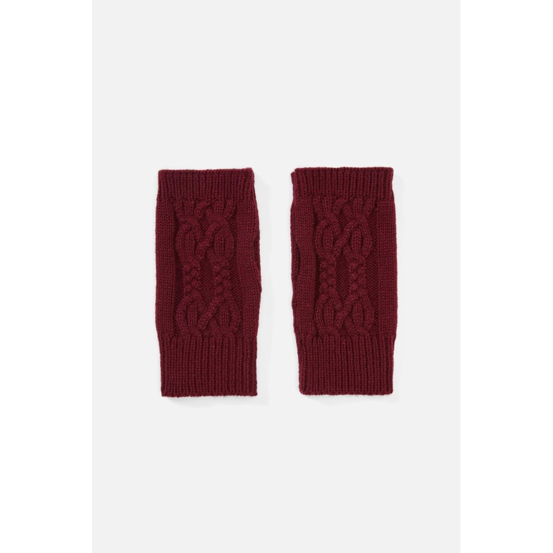 Dark Red Fingerless Gloves